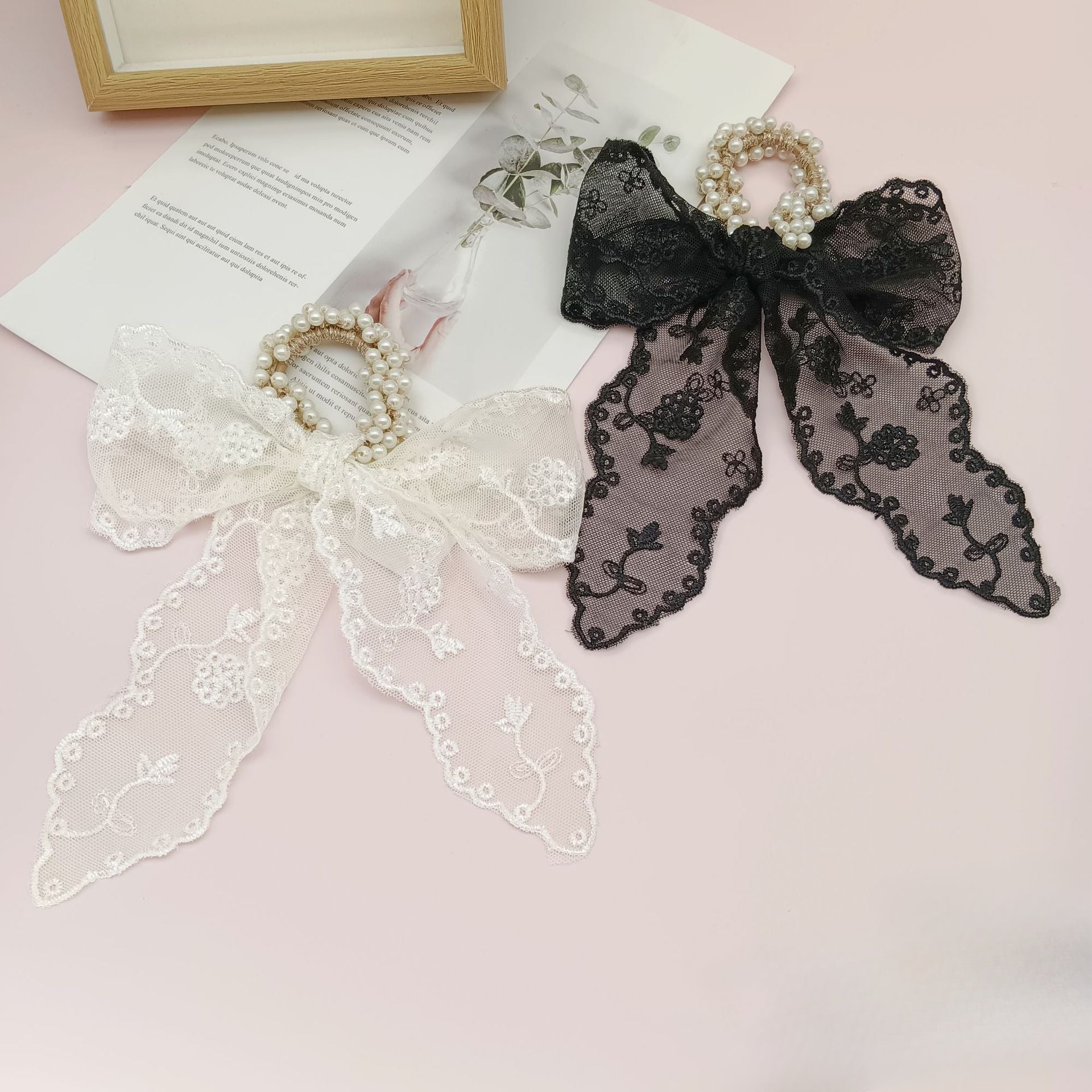 Wholesale Pearl Ponytail Bow Hair Rope